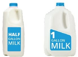 LOW OR NONFAT milk gallon and half gallon