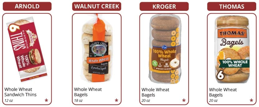 Brands of bagels allowed