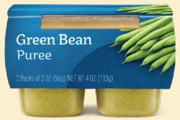 2 oz two-packs of green bean puree baby food
