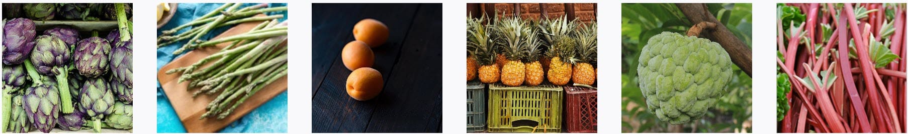 Example of seasonal fruits and vegetables