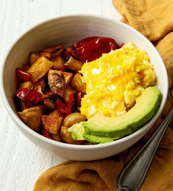 Potato Breakfast Bowl for Dinner in a bowl
