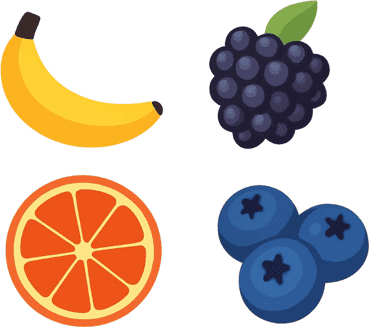 Banana, Blackberries, Blood Orange and Blueberries 