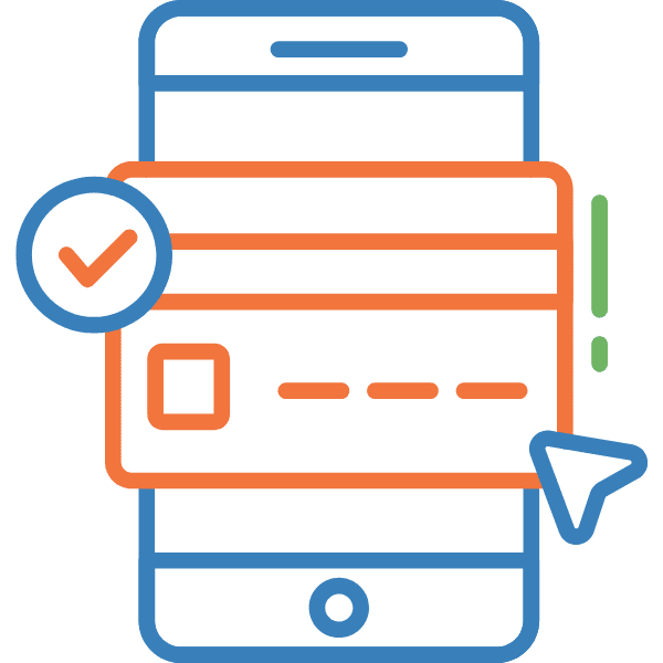 Illustration of a smartphone with a rewards card icon on the screen