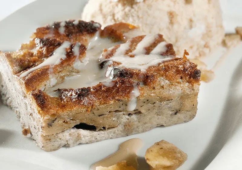 Banana Bread Pudding on a plate
