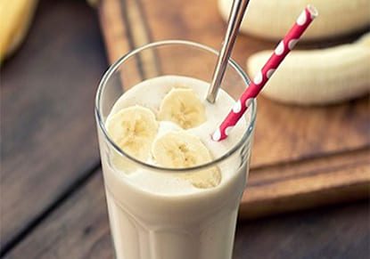 Bananas and Honey Smoothie in a glass