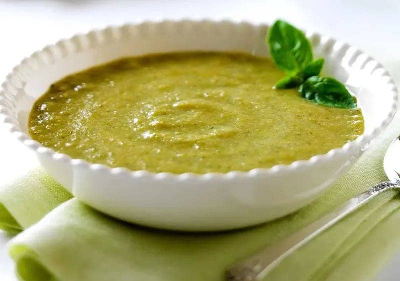 Cream of Broccoli Soup in a bowl